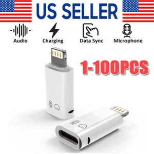 USB Type C Female to iOS Male Adapter For iPhone 14/13/12/11/XR/XS/SE 3 lot - Picture 1 of 7