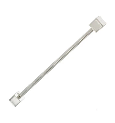 Ky & Co Collar Pin Mens Silver Tone Square Ended Bar 2 1/4" - Image 1 of 4