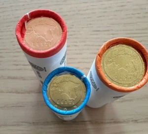 Estonia 2023 UNC Mint Coin Roll Set. 3 rolls: 5, 10, 20 cent . KM 63-65. NEW! - Picture 1 of 5