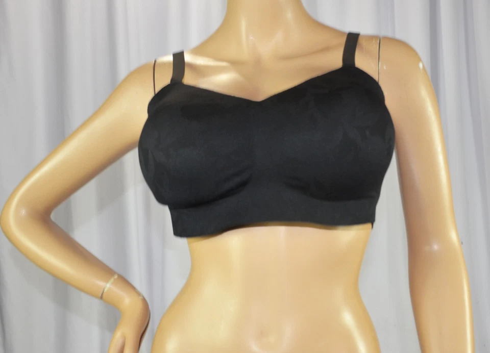 Athleta Size Large L Black Ritual Lace Adjustable Bra D-DD Cups #819582