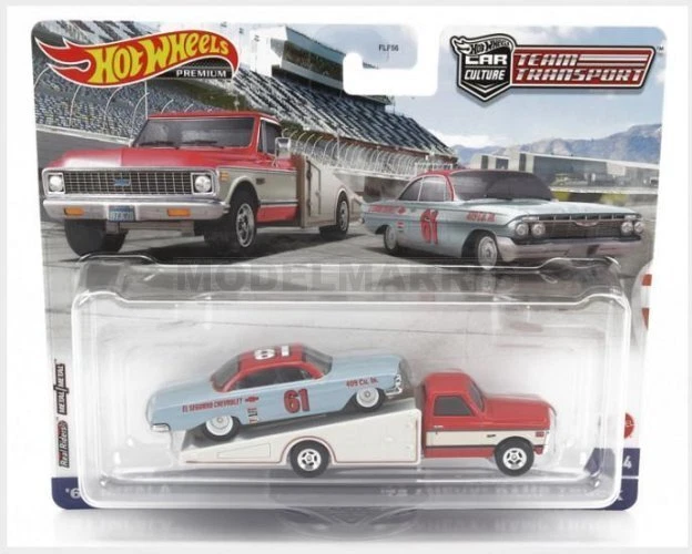 MATTEL HOT WHEELS HKF40-FLF56 CHEVROLET - RAMP TRUCK CAR TRANSPORTER WITH IMPALA - Immagine 1 di 1