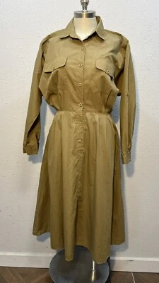 Vestido Vintage DARIAN Fit And Acampanado TALLA 12 AÑOS 80 Retro Bolsillos Botones Delanteros Foto 1 de 4