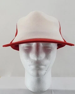 Vintage P Cap 1980s BLANK Hat Snapback Color Block Trucker Baseball Cap NWOT USA - Picture 1 of 9