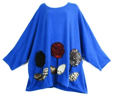 MADE IN ITALY Lagenlook Ladies Wool/Viscose/Elastaine Mix Kaftan style Plus Plus SizeTop 26-32