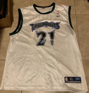 Kevin Garnett 21 Minnesota Timberwolves Reebok White w/ Blue Jersey Adult XL - Picture 1 of 5
