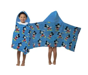 Disney Mickey Mouse Hooded Fleece Blanket Throw Print Poncho - Picture 1 of 1