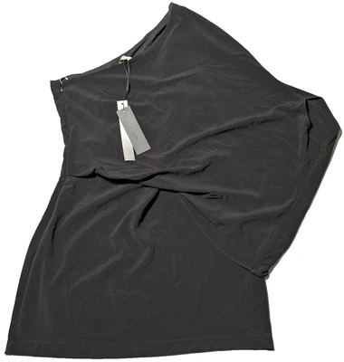 HALSTON NIGHT COLLECTION Vestido Negro KAI Manga Una - Mujer 10 NUEVO Foto 1 de 4