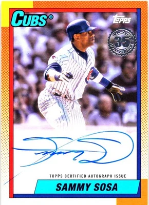 2025 Topps #90AU-SS Sammy Sosa 1990 Topps Béisbol 35º Autógrafos (Serie Dos) Foto 1 de 2