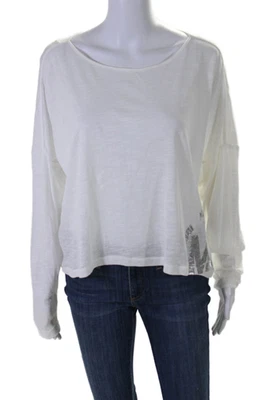 Michael Michael Kors Womens Cotton Metallic Graphic Print Top White Size XL - Image 1 of 4