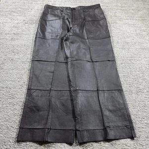 Vintage Baggy Wide Leg Y2K 2000’s Elephant Patchwork Leather Pants - Picture 1 of 7