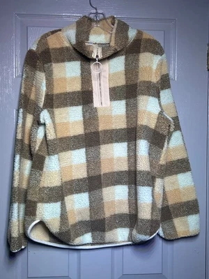 Jersey Sherpa 1/4 Cremallera Mujer XL Marrón Country Cabin Core Acogedor Cómodo Foto 1 de 4