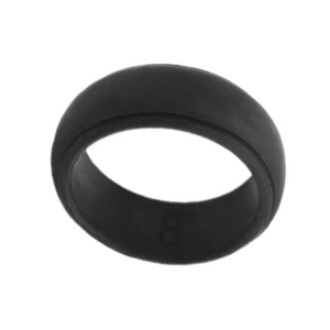 8Mm Popular Black Men Silicone Cool Rings Women Rubber Wedding 1521 - Picture 1 of 7