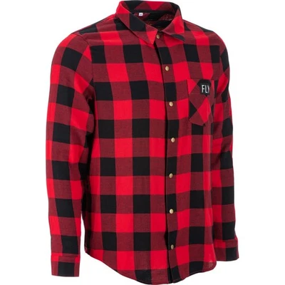 Fly Racing Tek Flannel Long Sleeve Jersey Medium Red / Black - Image 1 of 2