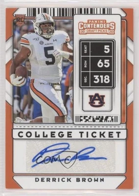 2020 Panini Contenders Draft Picks College Ticket Derrick Brown Rookie Auto RC - Image 1 of 2