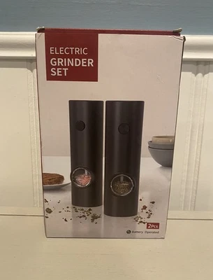 2PCS Electric Salt and Pepper Grinder Set Automatic Grinder Obabil Battery NEW - Image 1 of 4