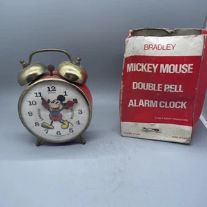 Vintage Mickey Mouse Alarm Clock Bradley Mexico AS IS - Picture 1 of 11