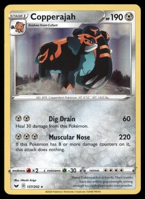 Copperajah 137/202 SWSH01: Sword & Shield Base Set Holo Near Mint NM - Image 1 of 2