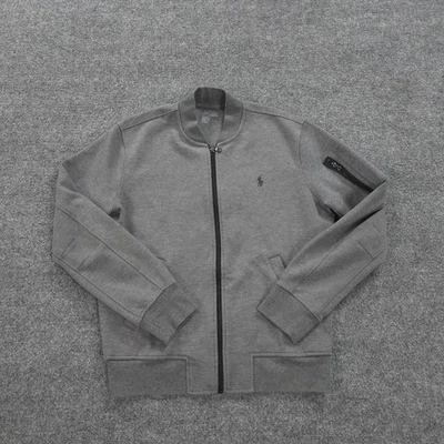 Chaqueta Polo Ralph Lauren Para Hombre Gris Medio Rendimiento Cuello Hoja Sudadera Foto 1 de 4