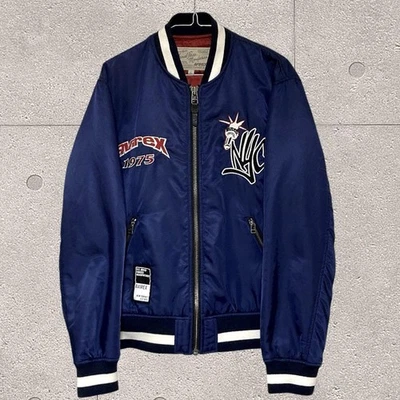 AVIREX Nylon Stadium Jacket Navy Size L Length 64cm Excellent condition - Image 1 of 4