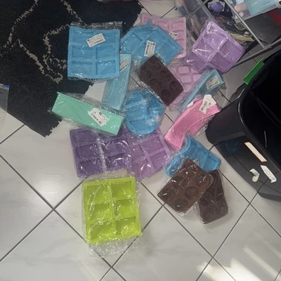 Lot of  Silicone Soap Making Molds Various Shapes Sizes - Image 1 of 4