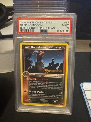 PSA 9 2004 Pokemon Team Rocket Returns Dark Houndoom PRERELEASE 37/109 - Image 1 of 2