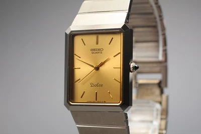 [Near MINT] Vintage SEIKO DOLCE 1221-5640 Gold Hexagon Qz Mens Watch From JAPAN - Image 1 of 4