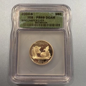2004-S SILVER Wisconsin State Quarter ICG PR69 DCAM 25c - Picture 1 of 2