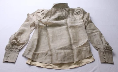 Blusa Karen Millen Para Mujer L/S Organdie Tejida Arco Coño LB3 Champagne Talla 10 Foto 1 de 4