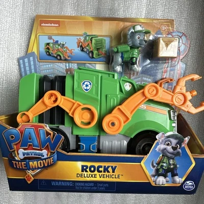 Paw Patrol The Movie ROCKY Vehicle & Pup Figure Deluxe Set 2021 NEW Spin Master - Image 1 of 4