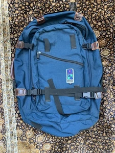 Mochila Convertible MEI Voyager De Colección Maleta Bolso de Día Borde de Cuero Azul EE. UU. - Imagen 1 de 11