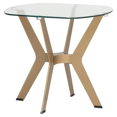 Studio Designs Home Archtech 23,5 дюйма квадратный стеклянный и металлический торцевой столик золотистый - Изображение 1 из 4