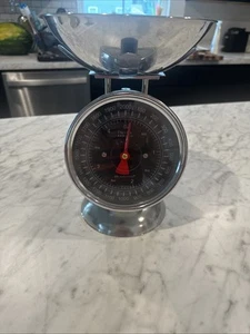 Amerikanische Küchenwaage im Vintage-Stil cremefarben 6,6 Pfund mal Unzen schwer neu - Bild 1 von 6