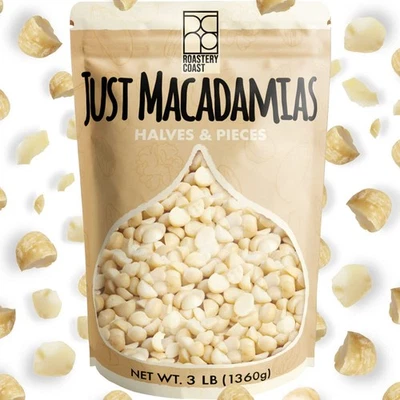 Roastery Coast - Daily Nuts | Just Raw Macadamia 3 lb (Pack de 1)  Foto 1 de 4