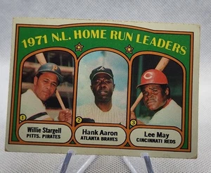 1972 Topps - League Leaders Hank Aaron, Willie Stargell, Lee May #89 - Picture 1 of 2