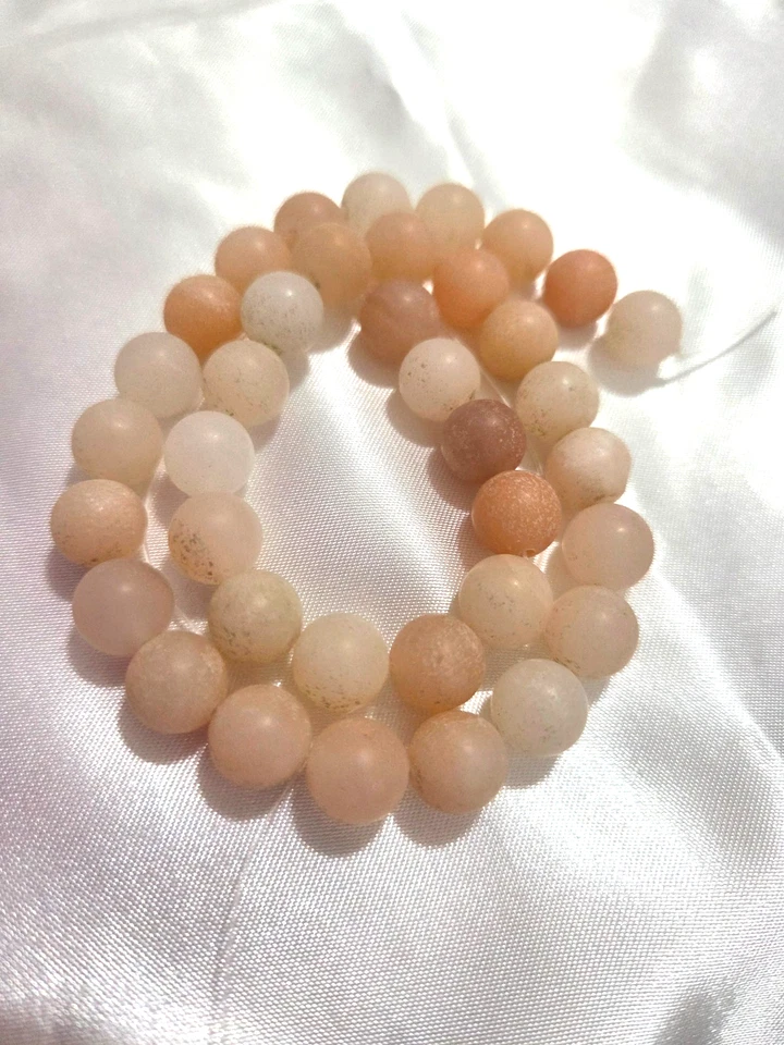Cuentas espaciadoras sueltas redondas de aventurina mate rosa 10 mm 37 piezas Foto 1 de 1