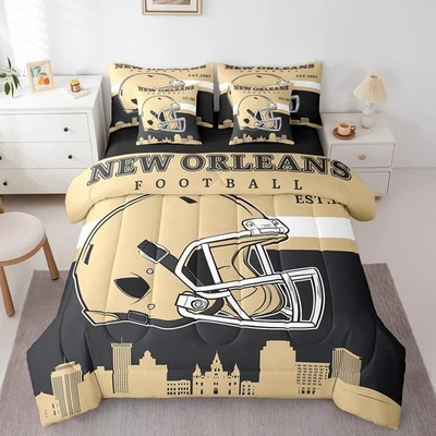 Juego de cama de 7 piezas para fútbol para niños de tamaño completo, fútbol ciudad 7 piezas... Foto 1 de 4