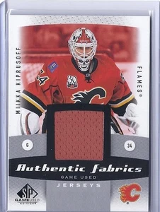 2010 2010-11 SP GAME USED MIIKKA KIPRUSOFF FABRICS JERSEY CALGARY FLAMES - Picture 1 of 1