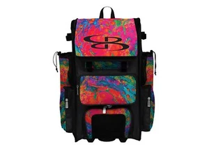 Boombah Superpack 2.0 Rolling Softball Wheeled Players Bat Bag/Gear Pack Lava 3 - Picture 1 of 5