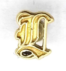 Antique 14k Yellow Gold Stone Insert Initial Old English "L" 6.5 mm x 5 mm #F366 - Picture 1 of 2