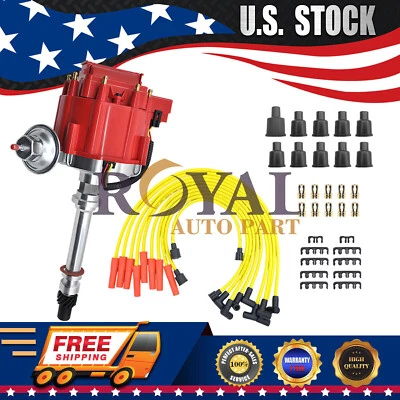 Distributor & Spark Plug Wires Ignition combo for Chevy SBC 350 BBC 454 HEI GM08 Foto 1 de 4