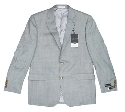 Blazer Abrigo Deportivo Ralph Lauren Lancaster Cuadros Ultraflex 42 Largo Nuevo con Etiquetas Gris Foto 1 de 3