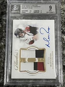2018 Panini Flawless Daul Patch Autographs Matt Ryan 2/15 Jersey Match BGS 9  - Picture 1 of 3