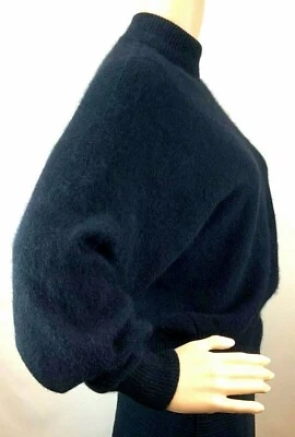 Rafaella Angora Sweater Women Size Medium Petite Dolman Sleeve Mock Neck Fuzzy  - Image 1 of 4