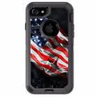 Autocollant pour étui Otterbox Defender iPhone 7 / drapeau américain agitant