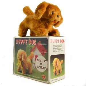 FUNNY TOYS  Bloodhound Plush Dog Battery Operated Toy Vintage Stuffed Puppy - Picture 1 of 12