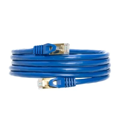 CAT7 S/FTP Patch Cord Cable RJ45 Gold Plated 6FT-75FT Blue Multi Pack LOT - Image 1 of 4