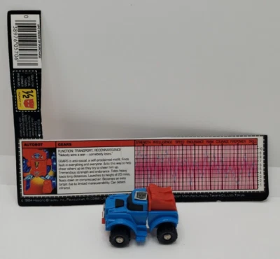 Figura de acción Hasbro Transformers G1 Gears con tarjeta de archivo original de colección 1984 Foto 1 de 4