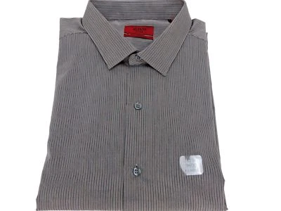 Camisa de vestir Alfani para hombre ajustada de rendimiento gris/negro FNLN rayas 17 1/2 34/35 Foto 1 de 2