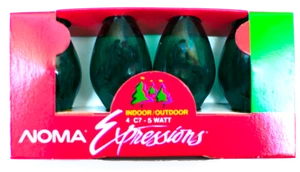 C7 Green Replacement Christmas Light Bulbs 3 Boxes of 4 Noma Expressions 12qty - Picture 1 of 3