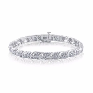 1/4Carat TW 18k Gold Plating Over Brass Diamond Fashion link Bracelet For Women - Picture 1 of 5